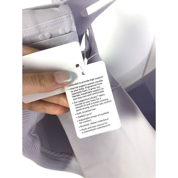 NWT Lululemon AirSupport Bra High Support Faint Lavender / Peri Purple 38D $98 - Picture 9 of 13